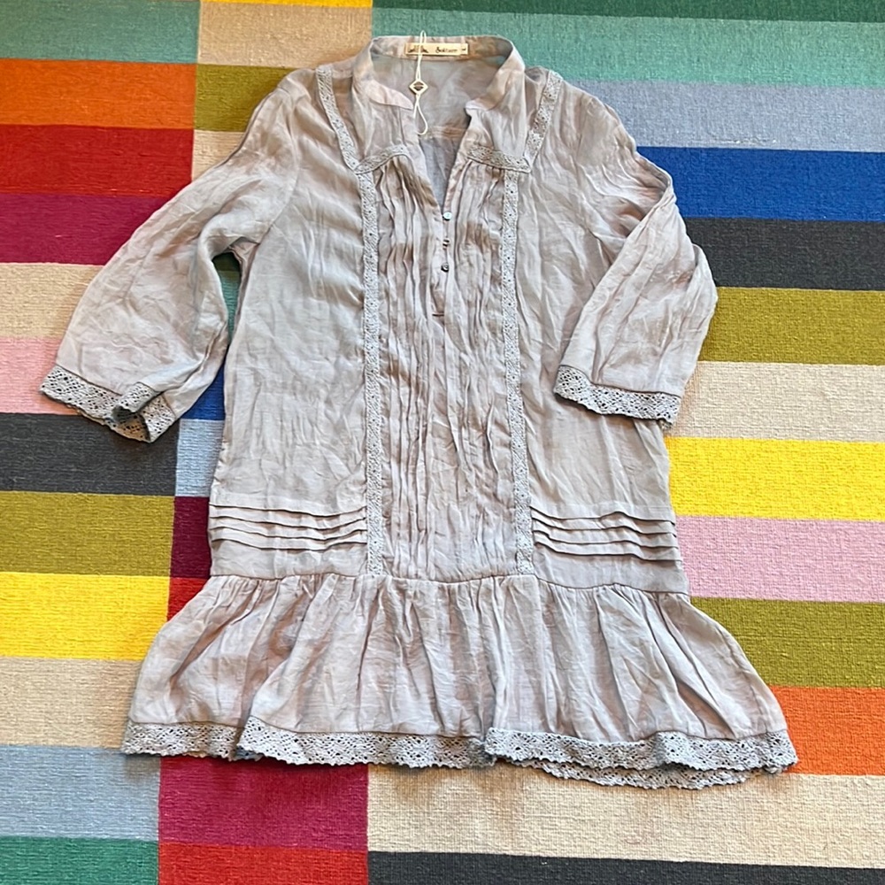 Solitaire cotton and silk tunic